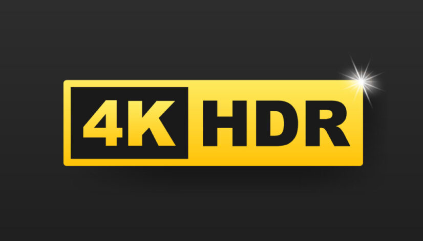 4K Ultra HD symbol, High definition 4K resolution mark, HDR. Vector stock illustration.